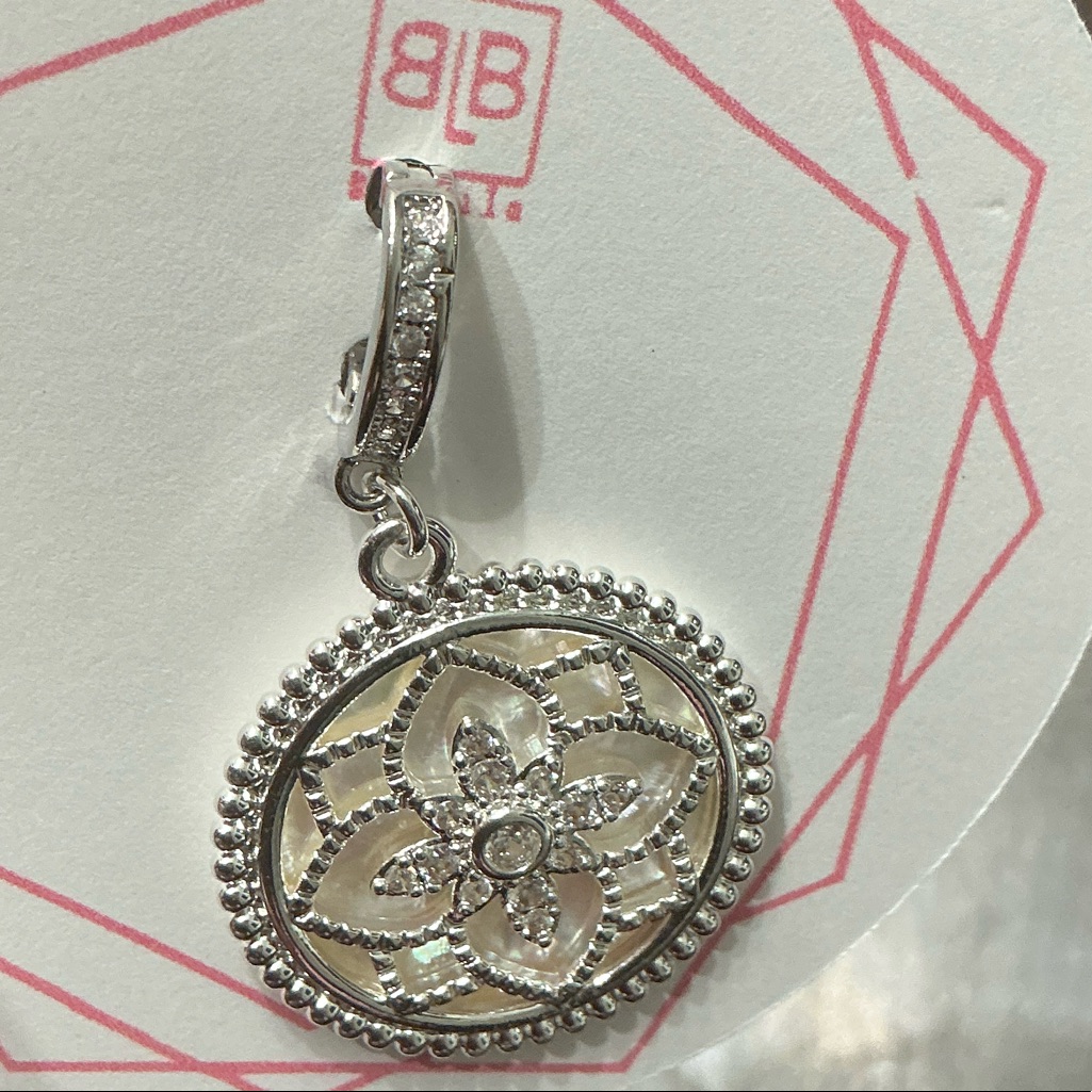 Silver Floral Charm By Bb Lila